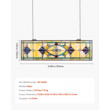 VEVOR Panel de Vidriera Colgante de Ventana 81x25 cm con Cadena para Decoración
