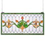 VEVOR Panel de Vidriera Colgante para Ventana 810 x 433 mm Panel de Vitral Colorido Horizontal Rectangular Marco de Metal con Cadena Fácil de Limpiar para Decoración de Cocina, Hogar, Cafetería