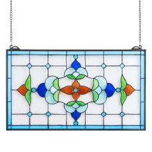 VEVOR Panel de Vidriera Colgante de Ventana 66x40 cm con Cadena para Decoración