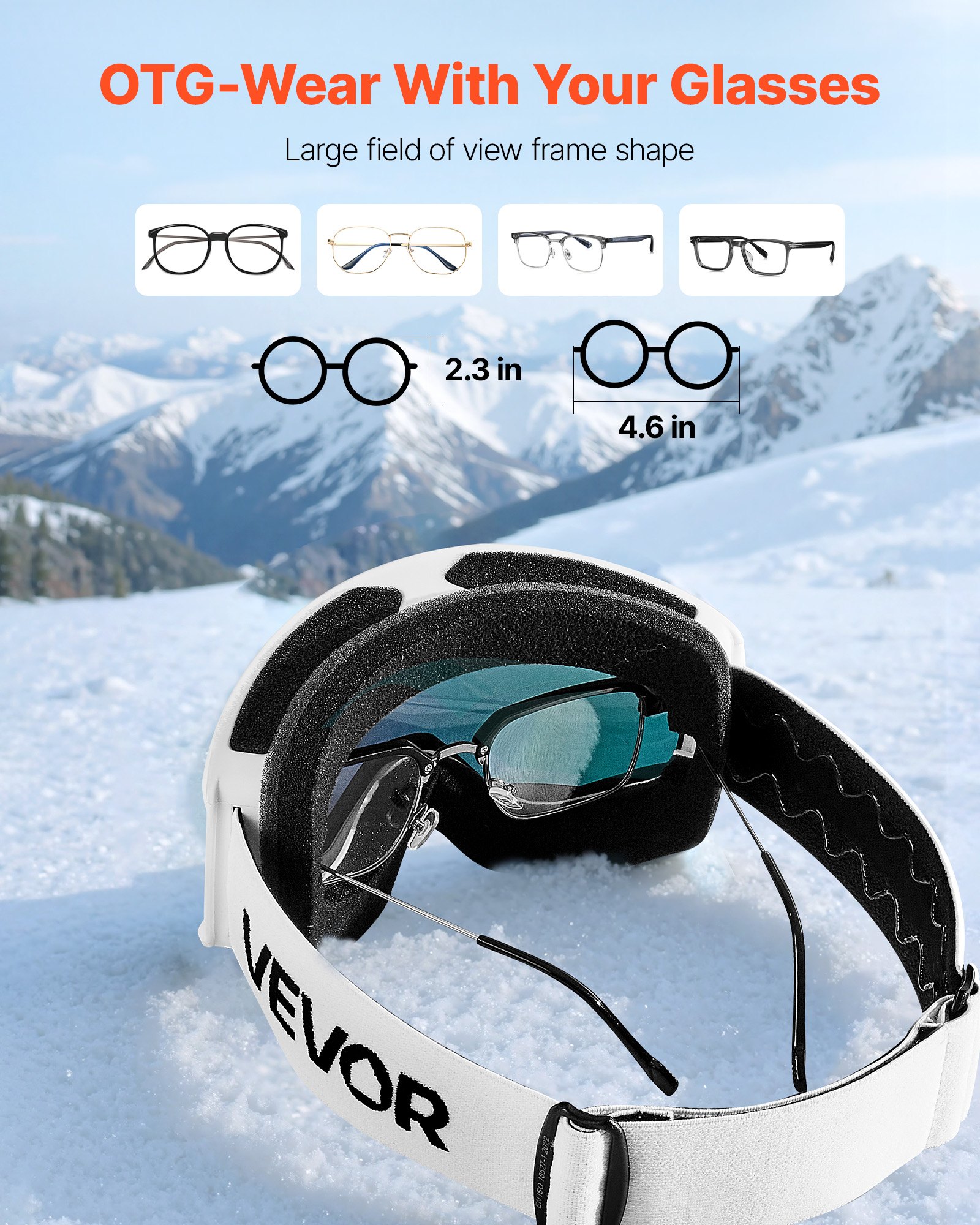 VEVOR Gafas de Esquí con Revestimiento, Rosa, para Snowboard, con Montura de TPU, Doble Ventilación Antivaho y Espuma de Triple Capa, para Motonieve, para Hombres y Mujeres, 180 x 96 x 72 mm