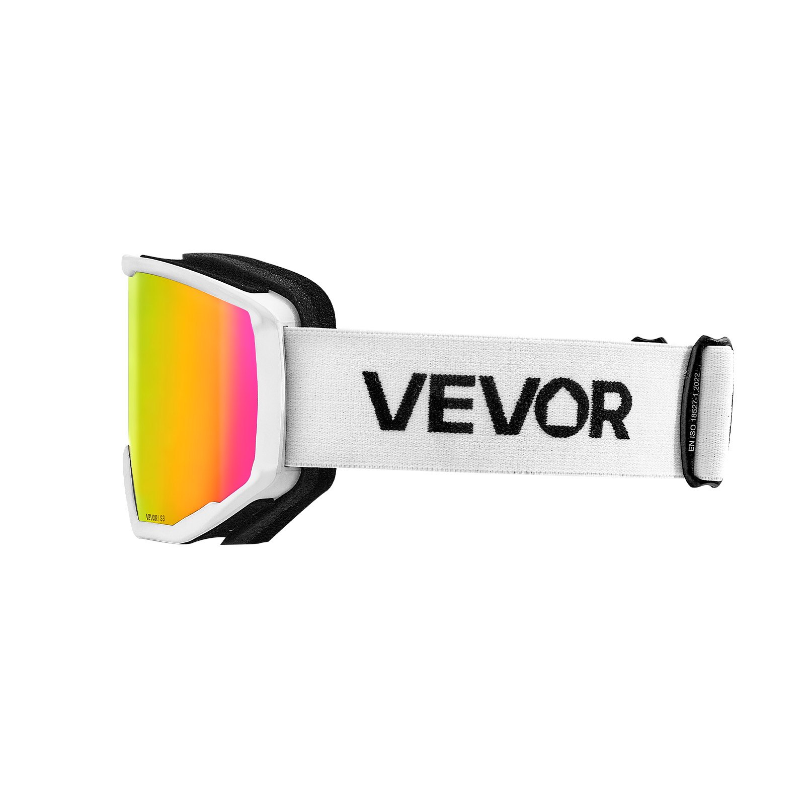 VEVOR Gafas de Esquí con Revestimiento, Rosa, para Snowboard, con Montura de TPU, Doble Ventilación Antivaho y Espuma de Triple Capa, para Motonieve, para Hombres y Mujeres, 180 x 96 x 72 mm