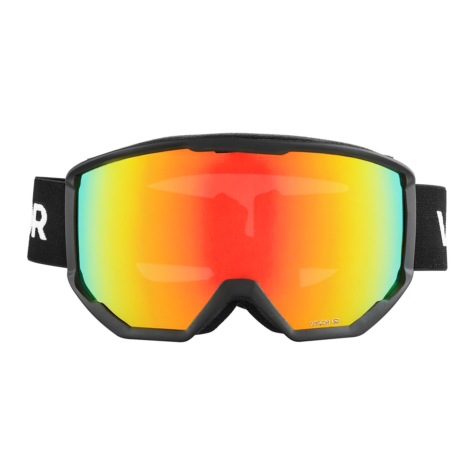 VEVOR Gafas de Esquí con Revestimiento Naranja Cromada, Montura de TPU, Visión 1:1, Doble Ventilación Antivaho y Espuma de Triple Capa, para Snowboard, para Hombres y Mujeres. 180 x 96 x 72 mm