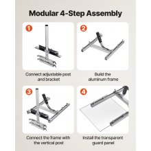 VEVOR Aserradero de Motosierra Móvil, Aserradero para Vigas de Tablones de 41-51 cm, Guía de Corte Transversal de Madera con Protector, Grosor de Corte 0,508 a 29,99 cm, 405 x 315 x 467 mm, Plata