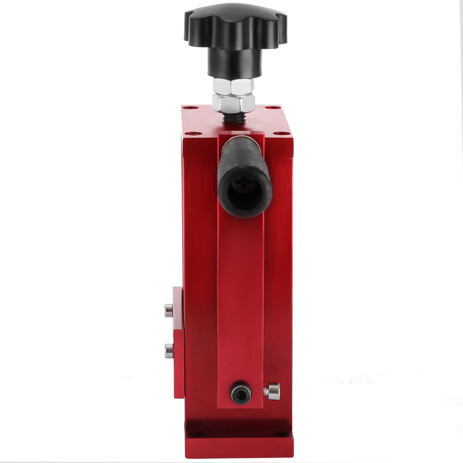 Máquina peladora de cables VEVOR roja con mango negro y perillas de ajuste.
