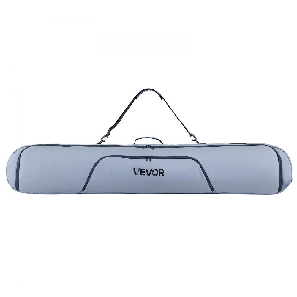 VEVOR Bolsa de Esquí de Snowboard, hasta 165 cm, Funda para Esquís, Impermeable, Tejido Oxford 600D, con Correas Interiores Ajustables, para Bastones, Gafas, Guantes, Cascos y Botas, Color Gris