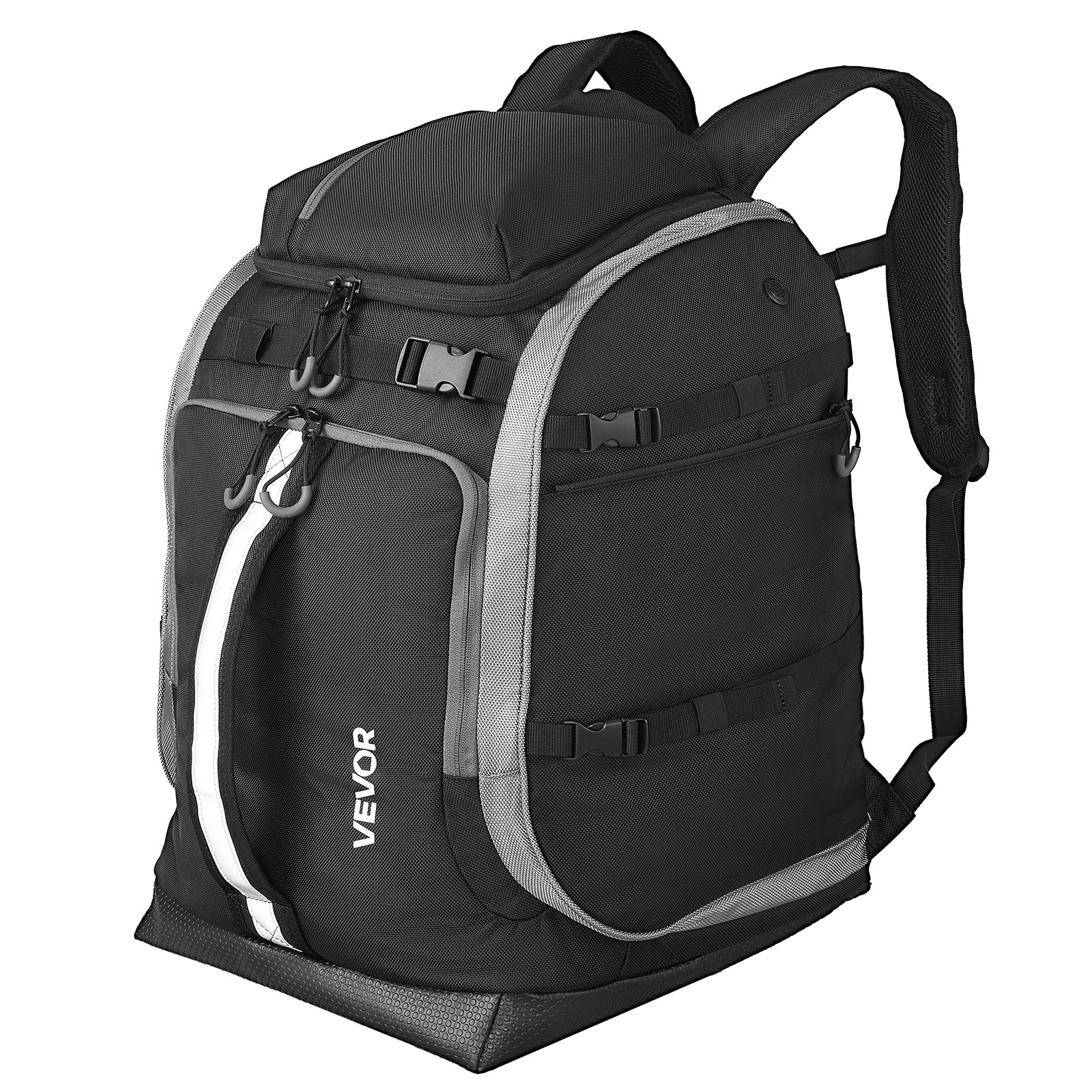VEVOR Bolsa para Botas de Esquí, Mochila de Viaje de 65 L, con Exterior y Base Impermeables, Oxford 1680D, para Esquís, Snowboards, Cascos, Gafas, Guantes y Accesorios, Negro, 410 x 270 x 500 mm