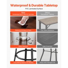 VEVOR Mesa Redonda de Bar para Exteriores, Mesa de Bistró de 600 x 600 x 1000 mm, Mesas de Patio con Estructura Metálica Resistente, Mueble de Mostrador para Comedor, Balcón, Jardín y Piscina