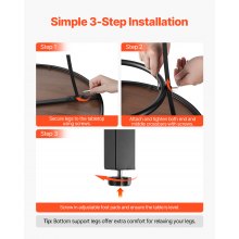 VEVOR Mesa Redonda de Bar para Exteriores, Mesa de Bistró de 600 x 600 x 1000 mm, Mesas de Patio con Estructura Metálica Resistente, Mueble de Mostrador para Comedor, Balcón, Jardín y Piscina