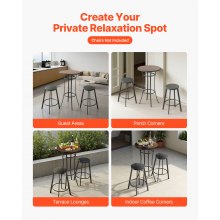 VEVOR Mesa Redonda de Bar para Exteriores, Mesa de Bistró de 600 x 600 x 1000 mm, Mesas de Patio con Estructura Metálica Resistente, Mueble de Mostrador para Comedor, Balcón, Jardín y Piscina