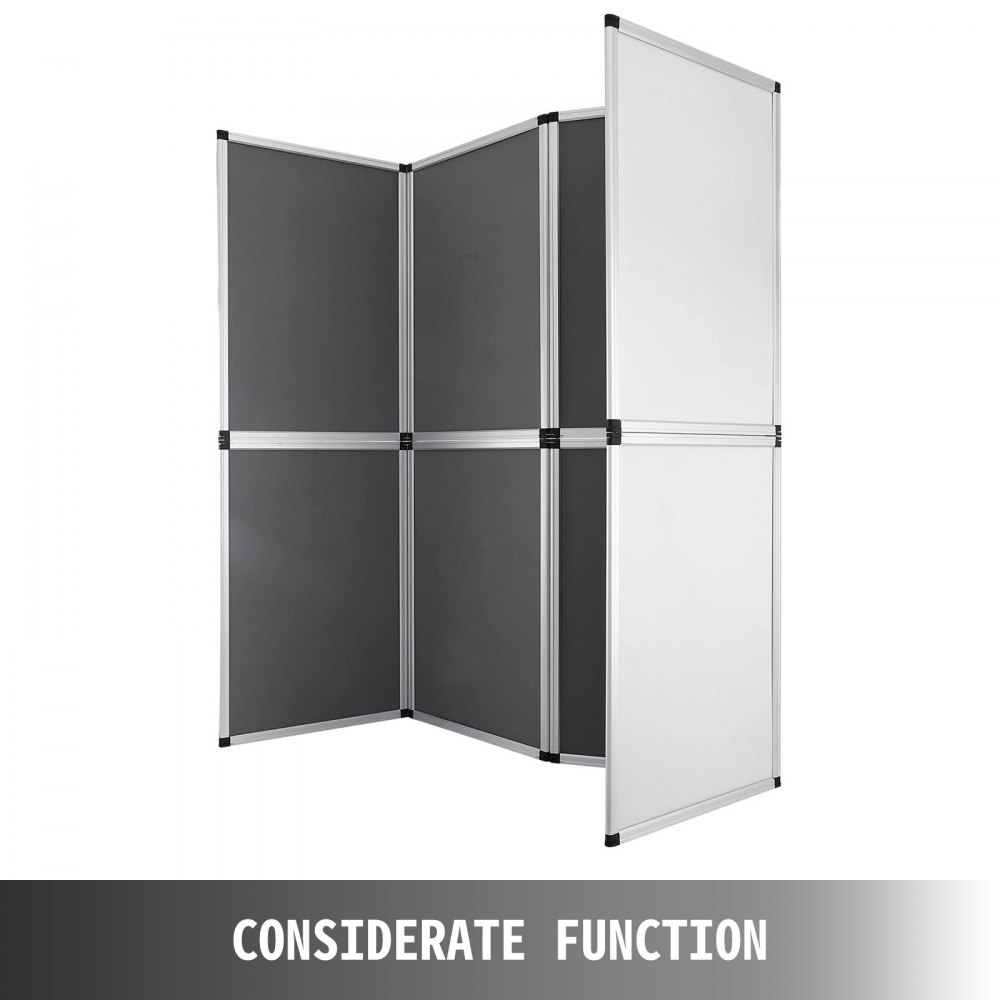 240x180cm Biombo Negro 8 Paneles Plegable Para Separar Ambientes O Habitaciones