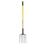 VEVOR Horca de Jardín Resistente de 5 Dientes con Mango de Fibra de Vidrio, con Empuñadura en Y, Acero Forjado, Antideslizante, para Heno, Papa, Compostaje, Trasplante y Aireación, 1450 x 245 mm