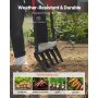 VEVOR Horca Ancha de 5 Dientes con Mangos Dobles de Fibra de Vidrio, Resistente, Diseño Ergonómico en Forma de U, Herramienta de Jardinería para Compostaje, Trasplante y Aireación, 1370 x 515 mm