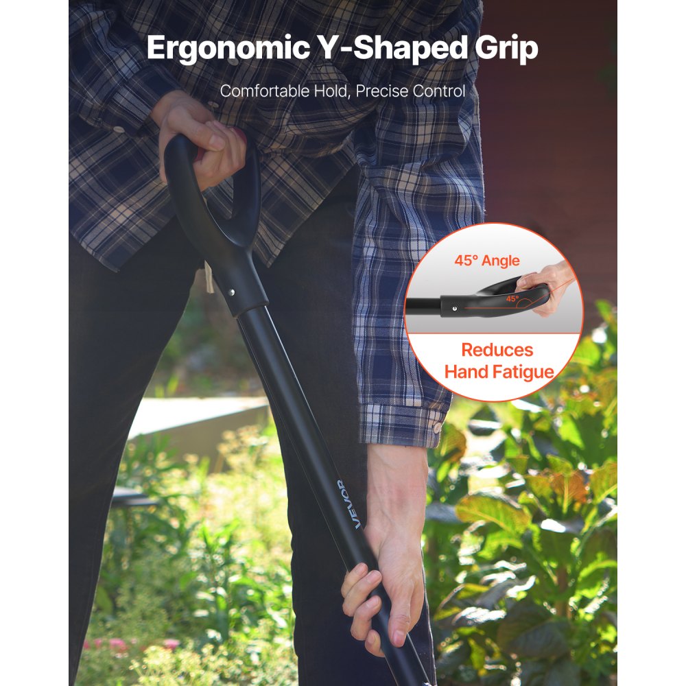 VEVOR manure fork, 5-tine garden hay fork with pitchfork, 1050 mm hay fork, manure fork with Y-handle, spade fork made of forged steel for hay, potato composting, transplanting, aeration