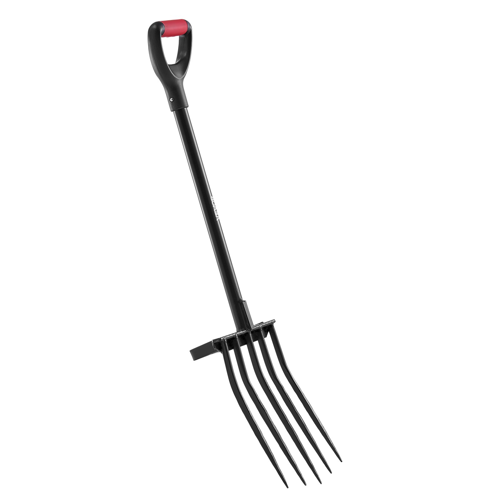 VEVOR Horca de Jardín de 5 Dientes con Mango de Metal, Horquilla de Excavación Resistente de 1050 mm con Empuñadura en Y, Acero Forjado, para Heno, Papa, Compostaje, Trasplante y Aireación, Negro
