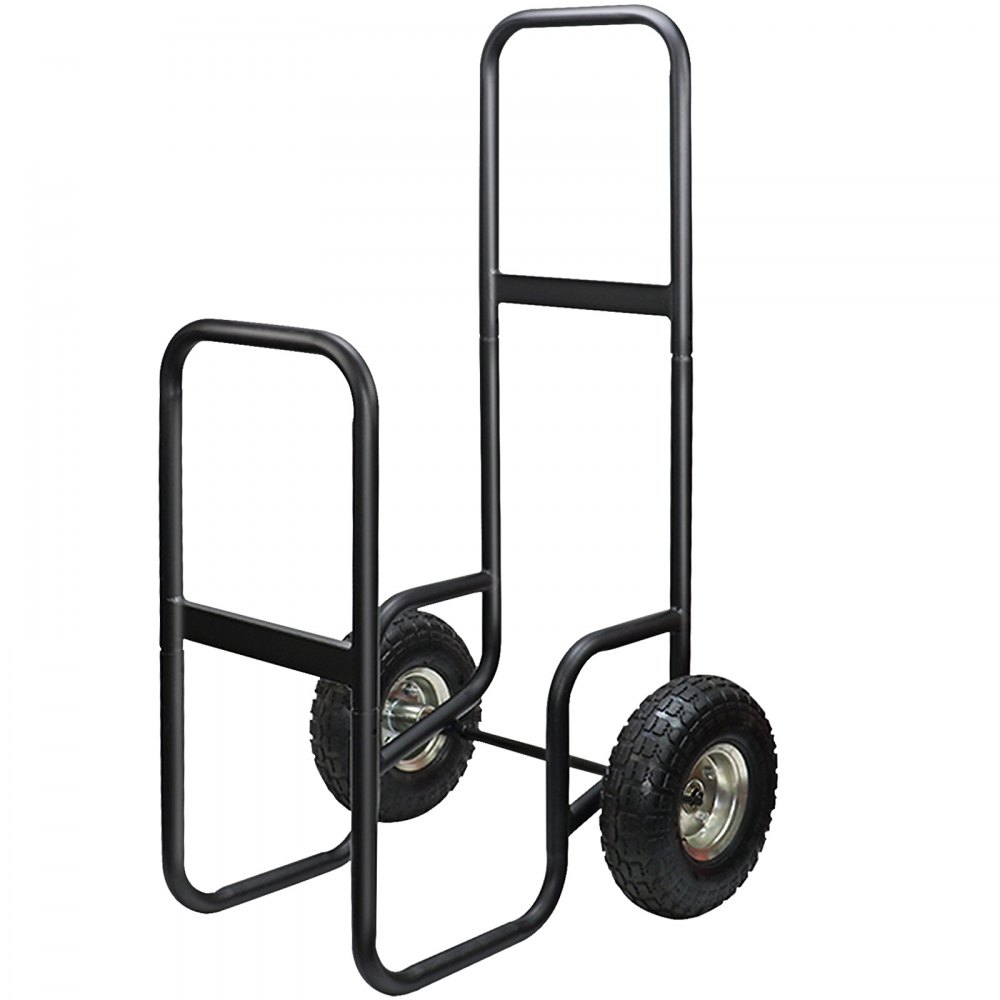 VEVOR Carro para Leña con Ruedas Acero Carga de 100 kg con Lona 56,5x55,5x105 cm