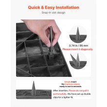 VEVOR Escalones con Estacas para Suelo 16 Piezas 39,5x39,5 cm para Césped, Gris
