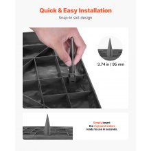 VEVOR Escalones con Estacas para Suelo 4 Piezas 39,5x39,5 cm para Césped, Gris