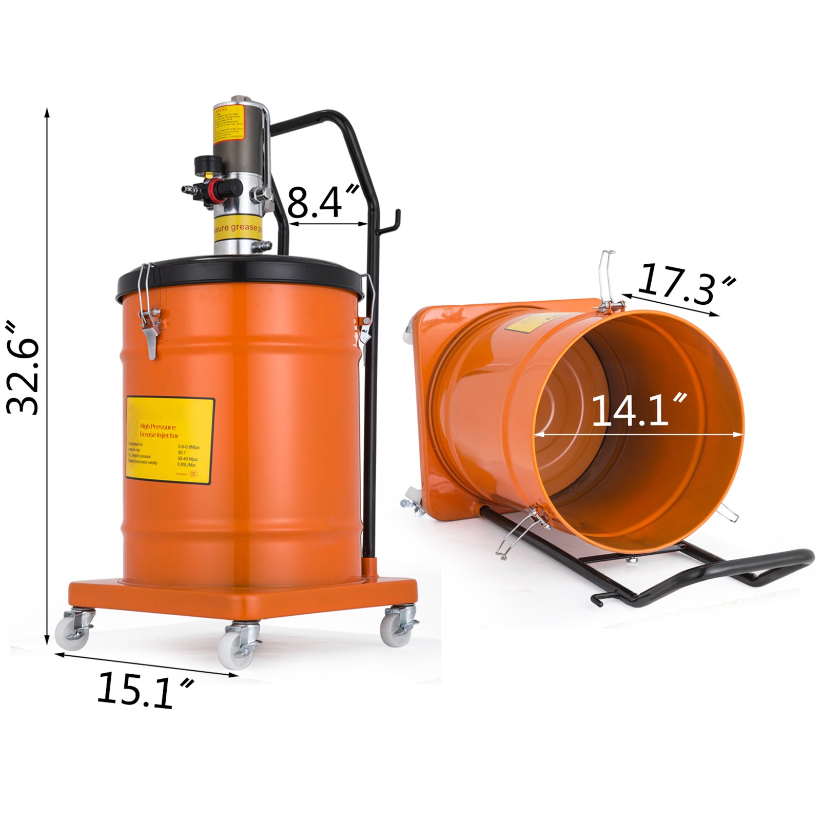 Bomba De Engrase Aire A Presión 40l Engrasadora Neumática Profesional 30-40mpa