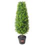 VEVOR - Árbol topiario artificial de boj, 36 pulgadas de alto (2 piezas), árboles topiarios de imitación, planta verde artificial con hojas adicionales, maceta y pequeña decoración, juego de vegetación con clasificación UV para decoración del hogar en interiores y exteriores