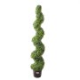 VEVOR Árbol topiario artificial de boj, 60 pulgadas de alto (2 piezas), árboles topiarios artificiales en espiral, planta artificial con hojas adicionales, maceta y pequeña decoración, juego de vegetación con clasificación UV para decoración del hogar en interiores y exteriores
