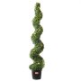 VEVOR Árbol topiario artificial de boj, 60 pulgadas de alto (2 piezas), árboles topiarios artificiales en espiral, planta artificial con hojas adicionales, maceta y pequeña decoración, juego de vegetación con clasificación UV para decoración del hogar en interiores y exteriores