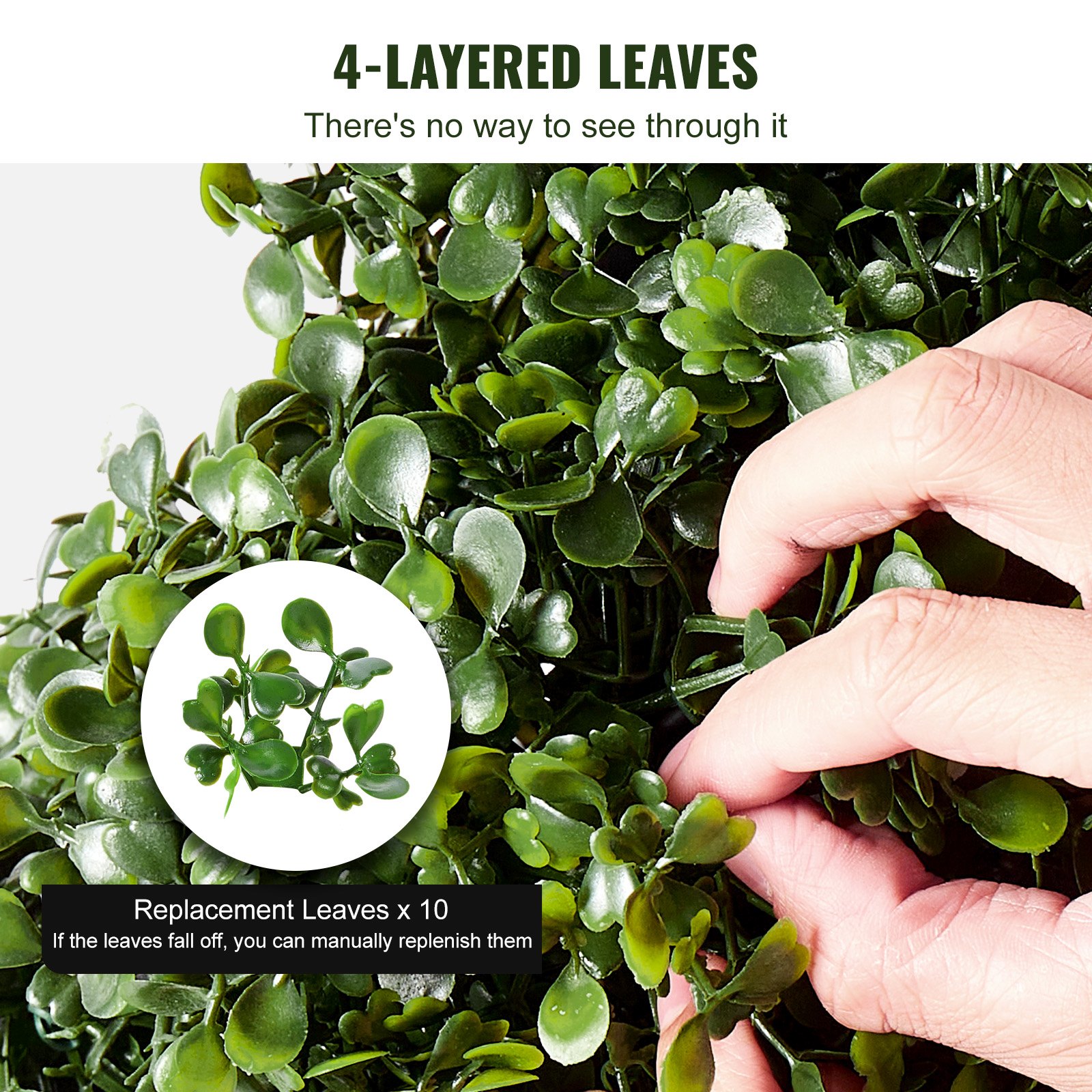 VEVOR Árbol topiario artificial de boj, 60 pulgadas de alto (2 piezas), árboles topiarios artificiales en espiral, planta artificial con hojas adicionales, maceta y pequeña decoración, juego de vegetación con clasificación UV para decoración del hogar en interiores y exteriores