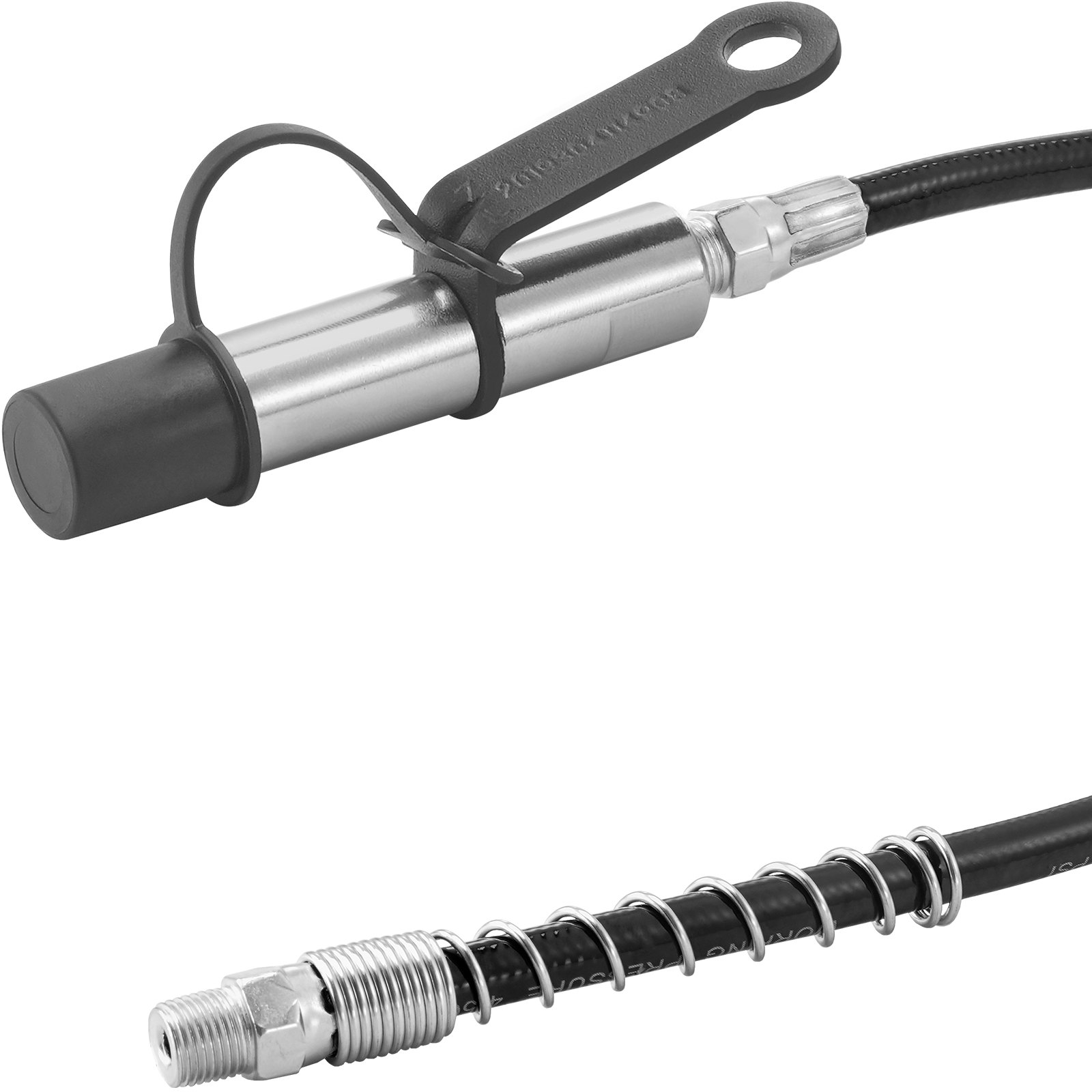 VEVOR 2 Uds. Acoplador de Pistola de Engrase Alta Presión 10000PSI Bloqueo de 3 Mordazas Punta de Pistola de Engrase de Liberación Rápida con Manguera, Limpiador, Agujas de Limpieza/Extensión 1/8" NPT