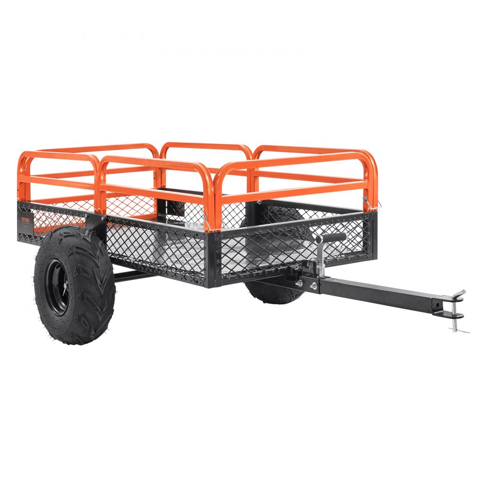 VEVOR Remolque Volquete Capacidad de Carga de 680kg Remolque Utilitario de Jardín Resistente con Laterales Extraíbles Carro de Transporte Volquete de 0,4m³ para Tractor, Cortacésped, ATV, 200x66x76 cm