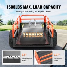 VEVOR Remolque Volquete Capacidad de Carga de 680kg Remolque Utilitario de Jardín Resistente con Laterales Extraíbles Carro de Transporte Volquete de 0,4m³ para Tractor, Cortacésped, ATV, 200x66x76 cm