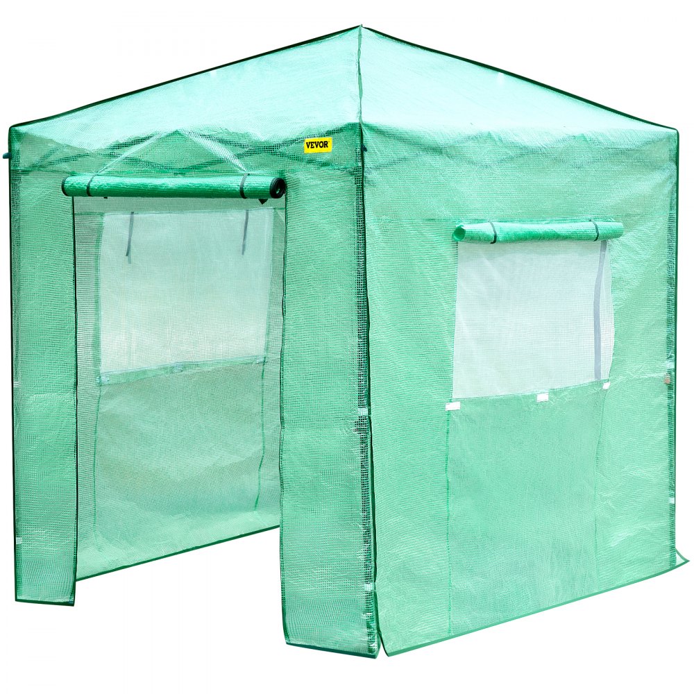 VEVOR Invernadero sin cita previa, jardín emergente portátil de 8x6 pies con puertas y ventanas enrollables