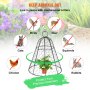 VEVOR Cubierta Protectora de Malla de Alambre 33 x 40 cm Campana Protectora para Plantas de Hierro con Recubrimiento en Polvo 5 Piezas Sombrero para Plantas contra Animales con Anillo de 6 cm Negro