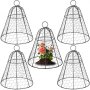 VEVOR Cubierta Protectora de Malla de Alambre 33 x 40 cm Campana Protectora para Plantas de Hierro con Recubrimiento en Polvo 5 Piezas Sombrero para Plantas contra Animales con Anillo de 6 cm Negro