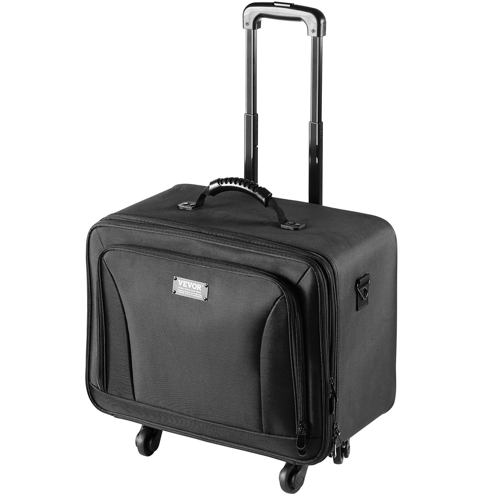 VEVOR Estuche de Maquillaje con Ruedas 3 Niveles Conveniente Maleta de Almacenamiento de Transporte con Asas Correa, Caja Bolsa de Maquillaje Oxford Impermeable Profesional Regalo de Maquillaje, Negro
