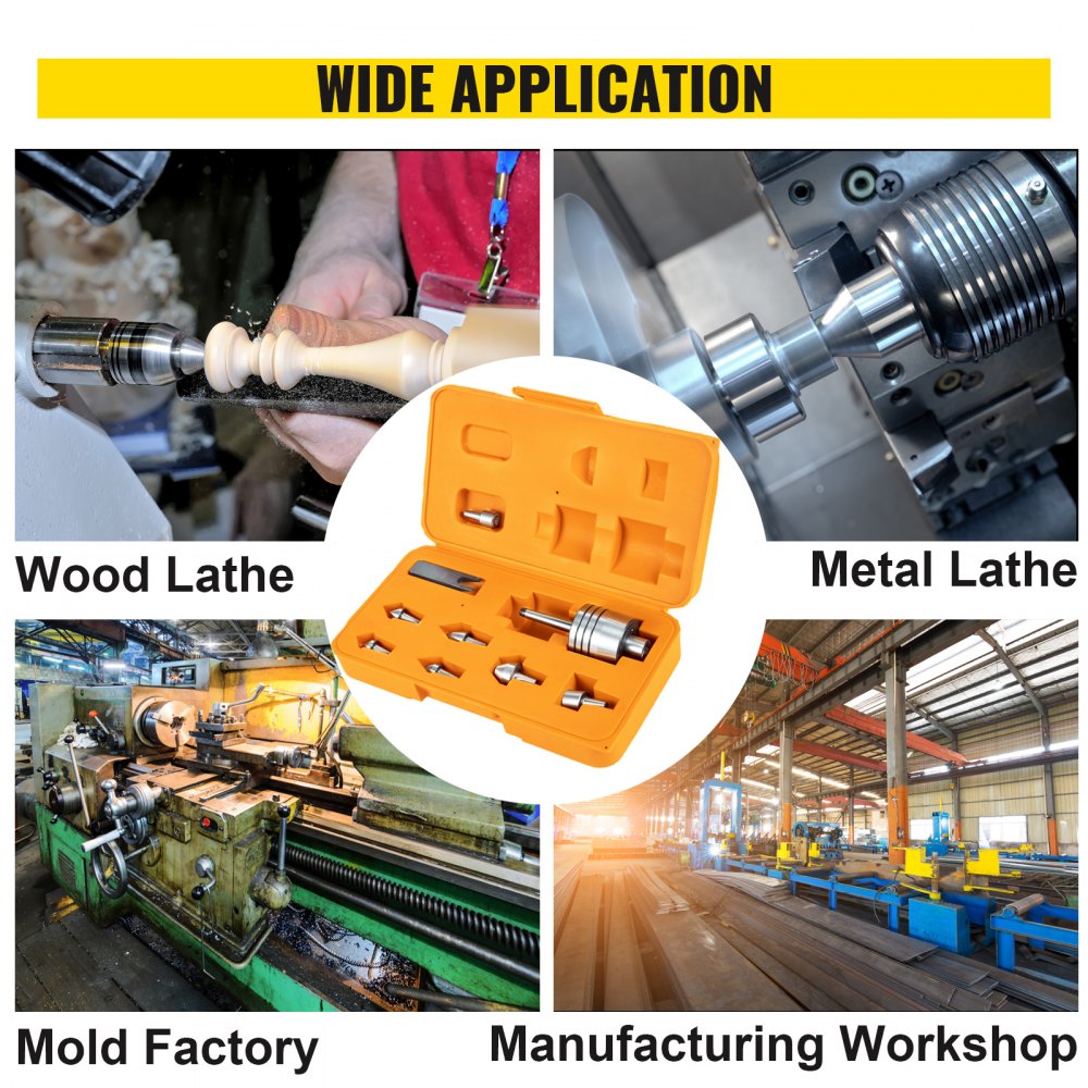 Vevor Cono Morse Torno Mt3 Centro Vivo Para Torno 7 Puntos Intercambiables Llave