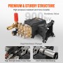 VEVOR Bomba para Hidrolavadora Eje de 25,4 mm Émbolo Triple Horizontal 4400 PSI, Caudal de 4 GPM, Kit de Repuesto para Hidrolavadora, Compatible con los Modelos Simpson MorFlex 40224, 40225 y 40226