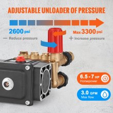 VEVOR Bomba para Hidrolavadora de 3/4" Horizontal 3300 PSI 3,0 GPM