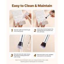 VEVOR Juego de 15 Brochas de Maquillaje para Sombras de Ojos Fibra sintética