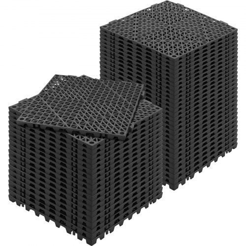 VEVOR 50 piezas azulejos de jardín piscina 30x30x1,5 cm azulejos calados con clip negro