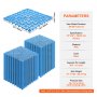 VEVOR Loseta de PVC Losetas Autoventiladas 55 PCS Baldosa de Clip Calada para Suelo 30x30x1,5 cm Baldosa de Jardín de Enclavamiento Drenaje Rápido Interior Exterior para Terraza Cocina Spa Baño, Azul