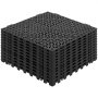 VEVOR Interlocking Tiles, 12 Pieces, Drainage Floor Tiles, 30 x 30 cm, Outdoor Square Floor Tiles, Terrace, PVC Floor Tiles, Bathroom, Toilet, Black