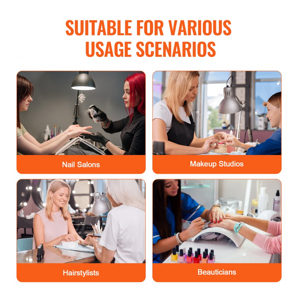 VEVOR Estuche de Maquillaje Profesional de Aluminio, Banco de Trabajo con Patas de Apoyo, Estuche de Cosméticos con Ruedas, Carro Organizador de Viaje Grande, con Ruedas Giratorias de 360°, Negro