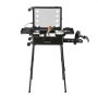 VEVOR Estuche de Maquillaje con Cerradura, Espejo, 4 Bandejas de Almacenamiento, Portaescobillas, Caja de Almacenamiento de Cosméticos con Ruedas Giratorias de 360° en Soporte para Estudio de Artista