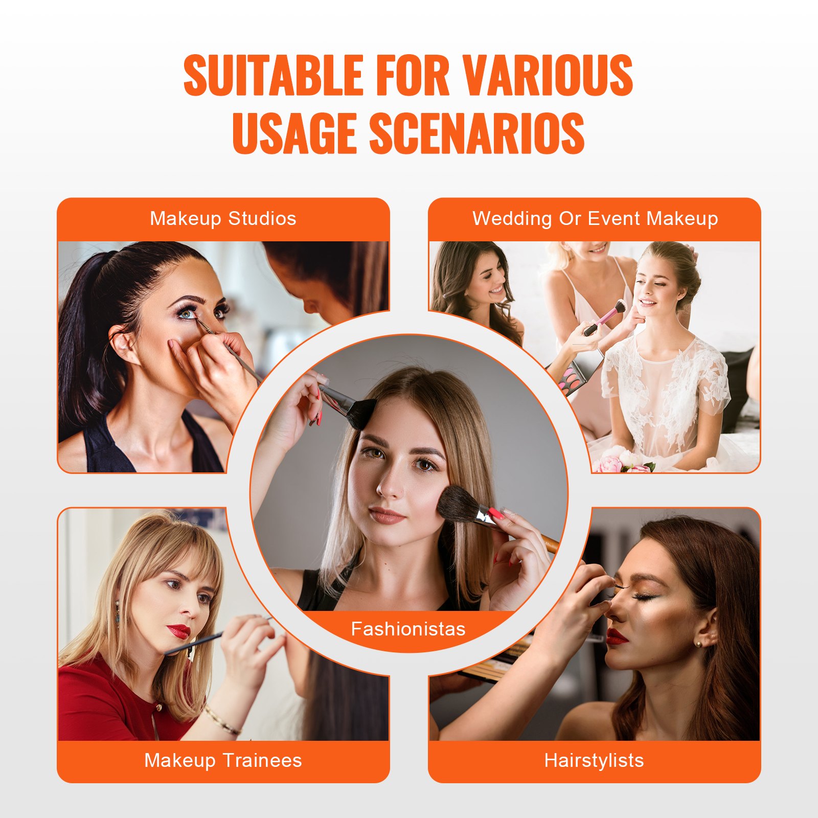 VEVOR Estuche de Maquillaje Portátil de 6 Niveles con Asa, Correa, Bolsa de Maquillaje de Viaje Profesional, Maleta de Almacenamiento de Maquillaje Regalo de Maquillaje para Mujeres Niñas, Negro