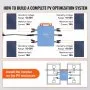 VEVOR Microinversor Solar de Conexión a Red 1200W Microinversor Solar IP67 Aleación de Aluminio Impermeable Voltaje CC 18-50V con Antena WiFi APP Cable de Alimentación para Sistemas de Paneles Solares