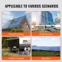 VEVOR Microinversor Solar de Conexión a Red 1200W Microinversor Solar IP67 Aleación de Aluminio Impermeable Voltaje CC 18-50V con Antena WiFi APP Cable de Alimentación para Sistemas de Paneles Solares