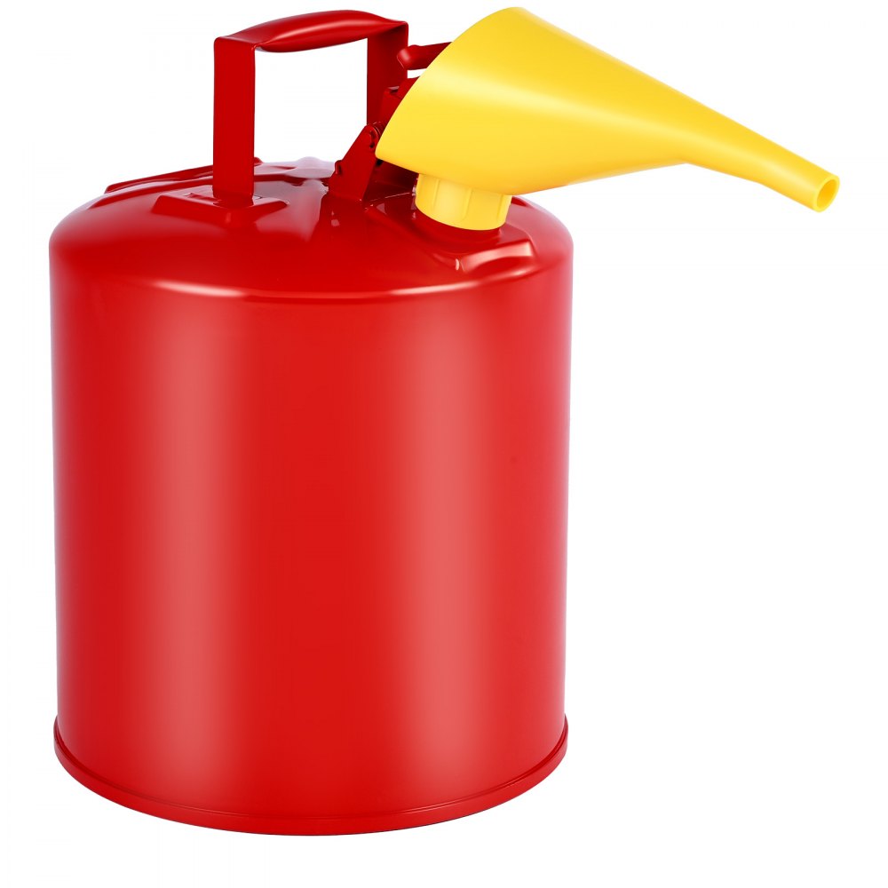 VEVOR Bidón de Seguridad de 19 L Tipo I con Parallamas, Tapa de Cierre Automático y Embudo de Polietileno, Asa Ergonómica, para Almacenamiento de Materiales Inflamables, Color Rojo, 295 x 425 mm