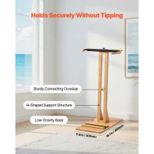 VEVOR Soporte Vertical para Tablas de Surf, Soporte de Madera para Tablas de Surf Ajustable de 370 a 665 mm, Organizador de Tabla Independiente con Relleno de Corcho, para Wakeboard, Snowboard