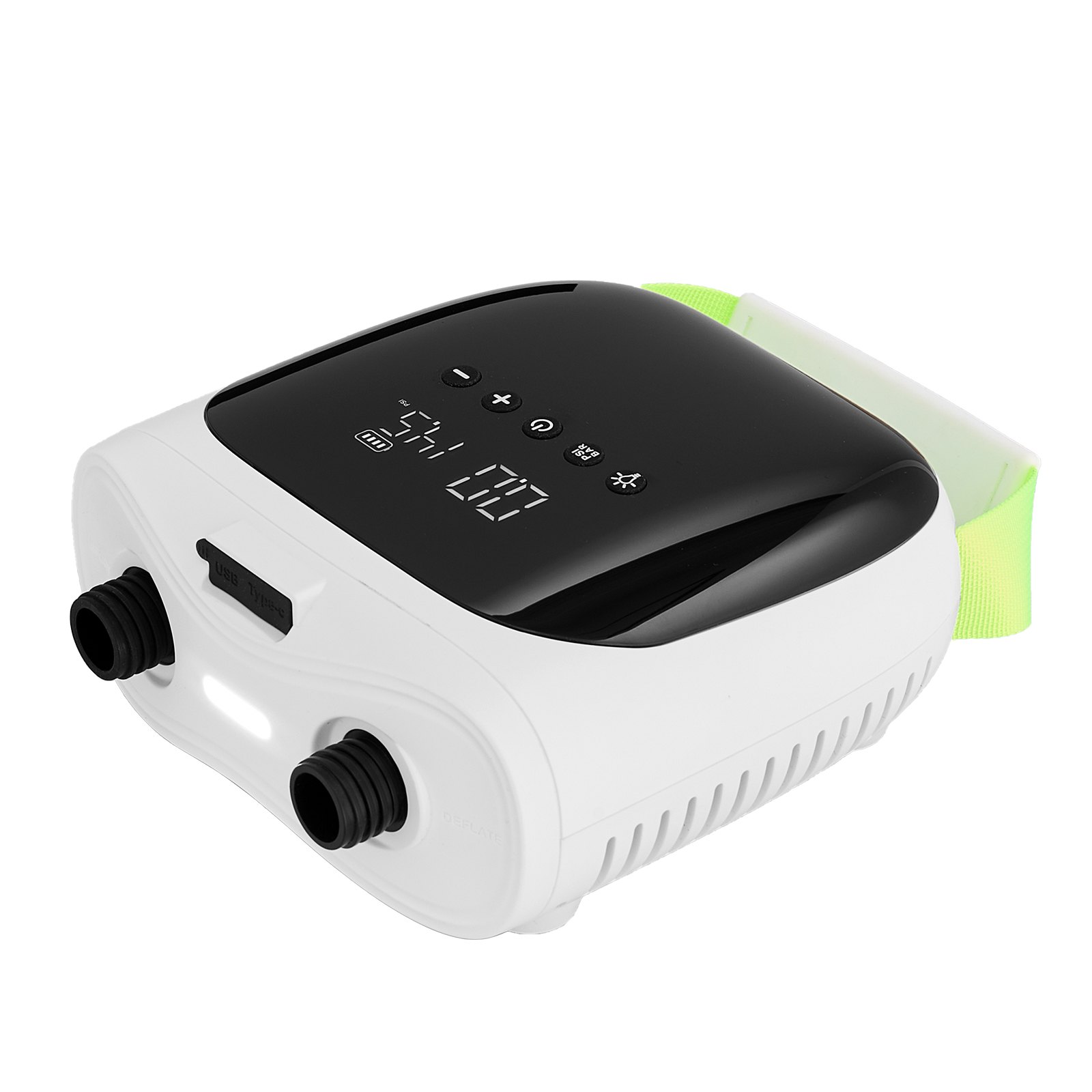 VEVOR Bomba a Tabla de Paddle Surf, 137,8 kPa, Recargable a Batería, Bomba Aire Eléctrica de Doble Etapa con Apagado Automático y Desinflado, para Tiendas Campaña y Colchones, 189 x 175 x 80 mm