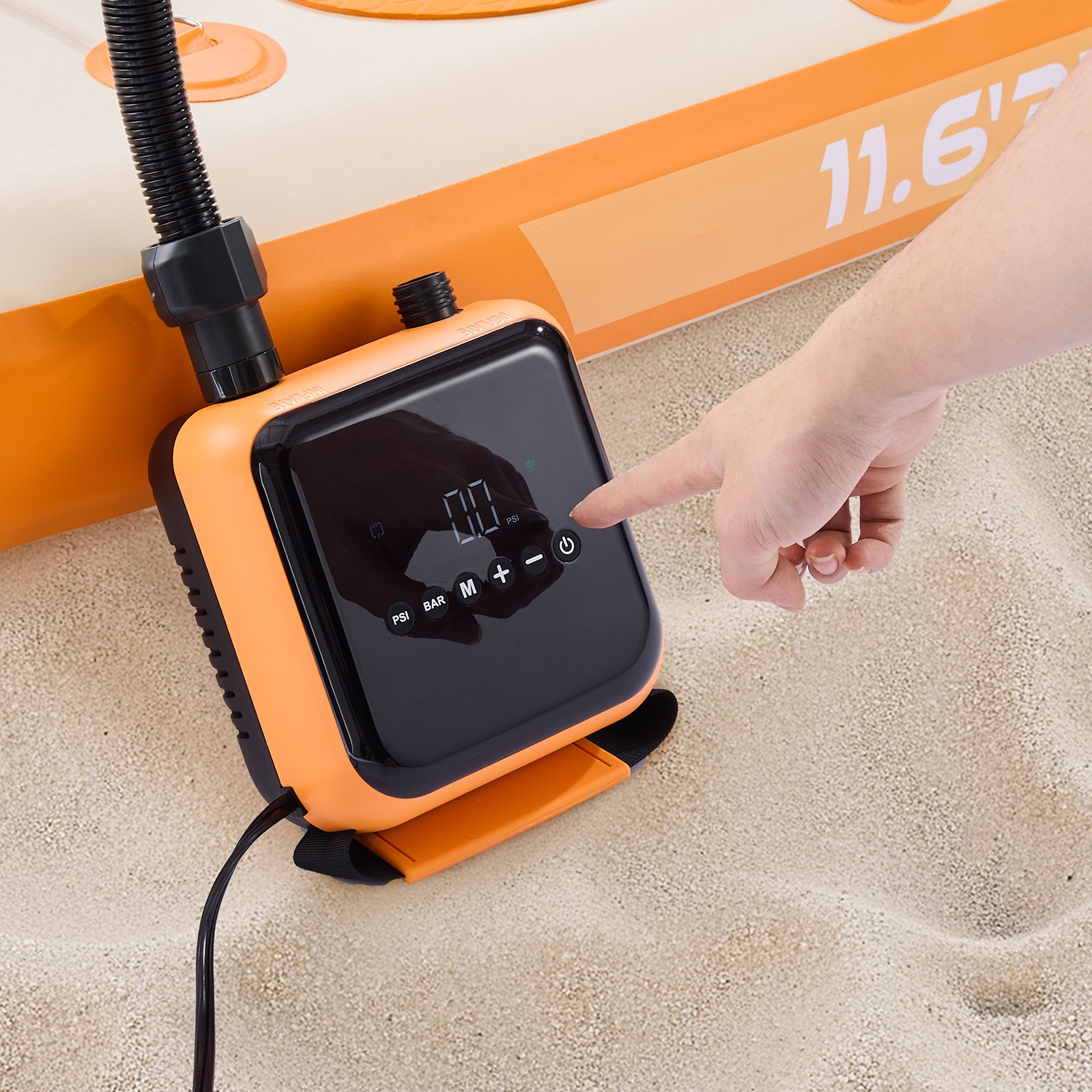 VEVOR Bomba para Tabla de Paddle Surf, 275,7 kPa de Alta Presión, Inflado y Desinflado de Doble Etapa, con Apagado Automático y Conector para Coche, para Tablas de Paddle Surf Inflables, Campaña