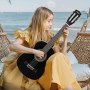 VEVOR Guitarra Clásica, Kit de Guitarra Clásica de Madera de 780 mm con Cuerdas de Nailon, Funda, Correa, Afinador, Cuerdas Adicionales, Púas, Cejilla, Madera de Tilo, para Estudiantes, Negro